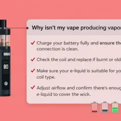 Vape Voopoo à faible puissance, vérifiez la batterie, la résistance et le liquide pour plus de vapeur.