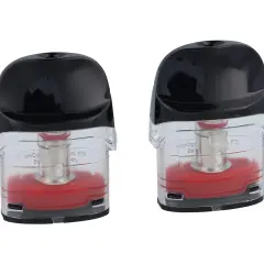 Deux cartouches de vapoteuse Vaporesso, prêtes pour un changement de résistance.