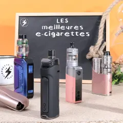 Une sélection de cigarettes électroniques légères et stylées, aux couleurs vives et aux designs variés, présentées sur un fond orange.