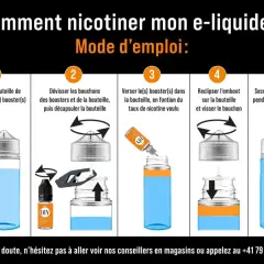 Guide pour nicotiner votre e-liquide Savourea : 5 étapes simples pour un dosage parfait.
