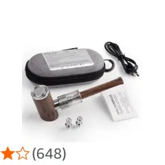 Une e-pipe pas cher au design bois, avec sa housse, son câble et ses accessoires. Idéal pour débuter la vape.