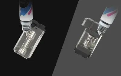 Remplissage d'un pod de Joyetech Exceed Grip Pro avec du e-liquide.