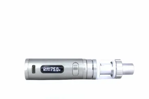 Cigarette électronique iStick Pico argentée, affichant 75.0W.