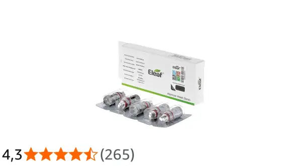 Cinq résistances Melo 5 Eleaf, prêtes à l'emploi pour une expérience de vapotage optimale.