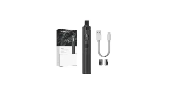Kit ego aio 2 noir avec câble USB et accessoires.