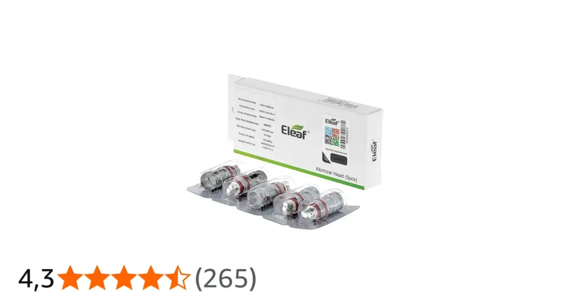 Cinq résistances Melo 5 Eleaf, prêtes à l'emploi pour une expérience de vapotage optimale.