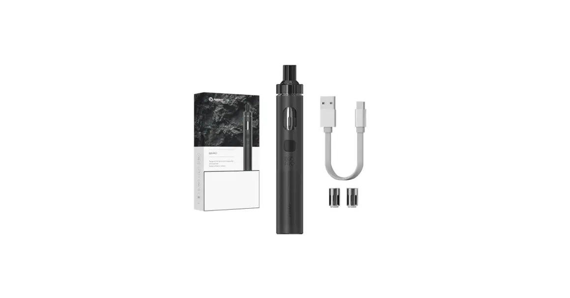 Kit ego aio 2 noir avec câble USB et accessoires.