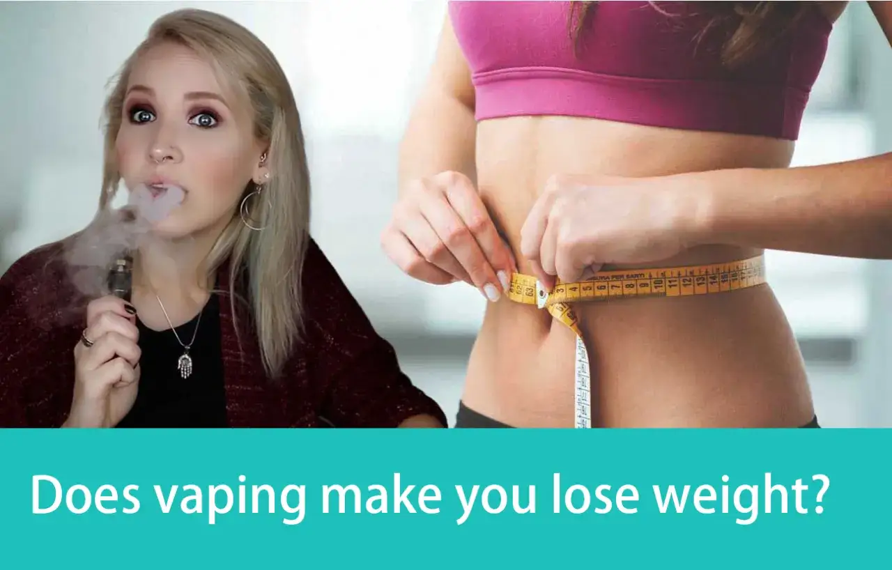 Une femme vapote, une autre mesure sa taille. Le vapoter sans nicotine pour maigrir est-il une solution ?