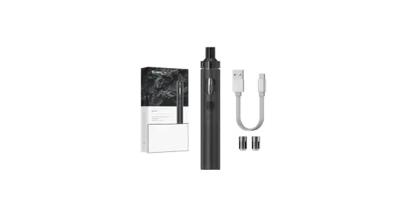 Kit ego aio 2 noir avec câble USB et accessoires.