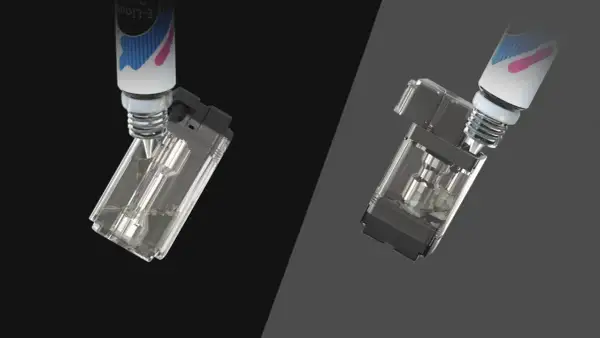 Remplissage d'un pod de Joyetech Exceed Grip Pro avec du e-liquide.
