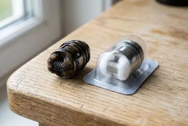 Résistance usagée et neuve pour cigarette électronique. Il est temps de savoir quand changer résistance cigarette électronique pour un meilleur rendu.